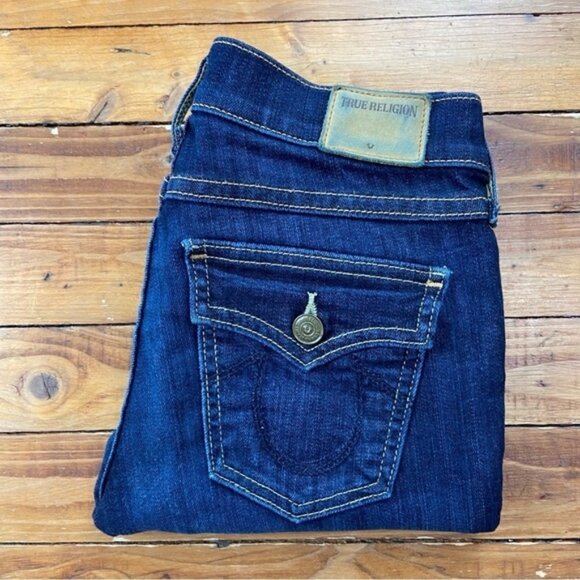TRUE Religion Casey low rise super skinny flap pockets stretch made in USA 25 - Picture 5 of 13